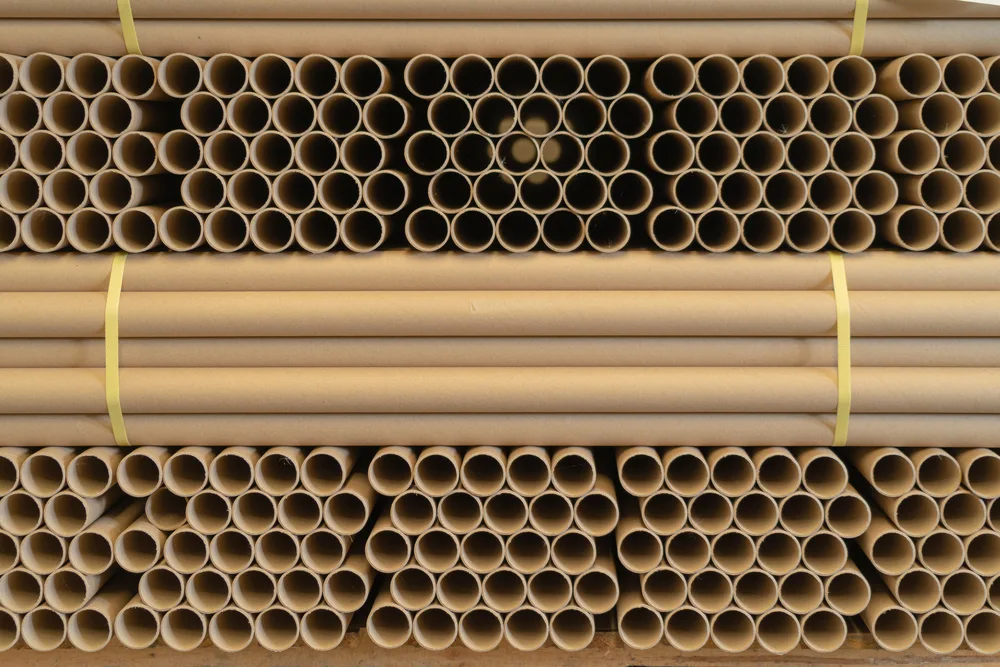 Bulk Stacked Cardboard Postal Tubes