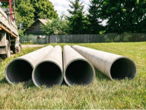 Piling Tubes on Grass