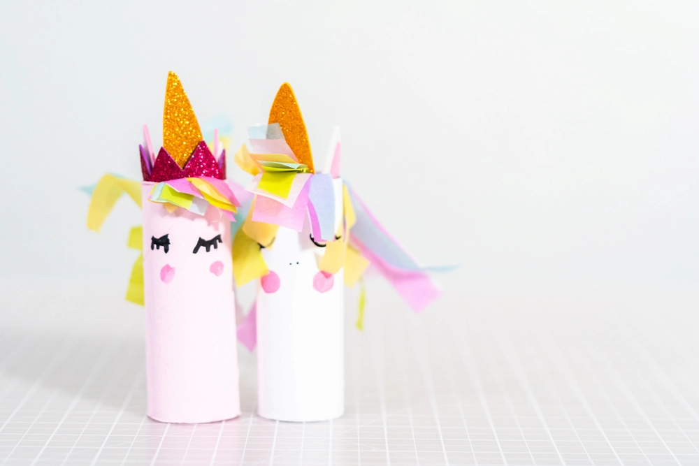 Cardboard craft tubes cardboard unicorns